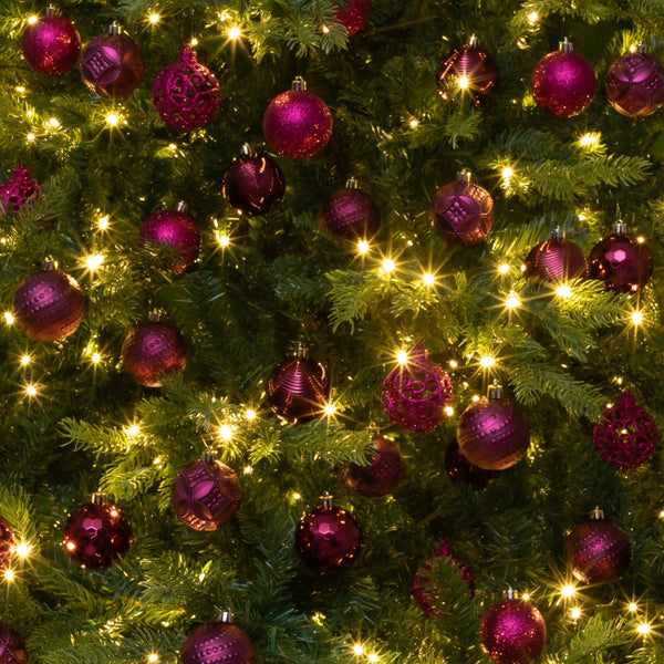 37-pc Fuscia Shatterproof Christmas Ornaments