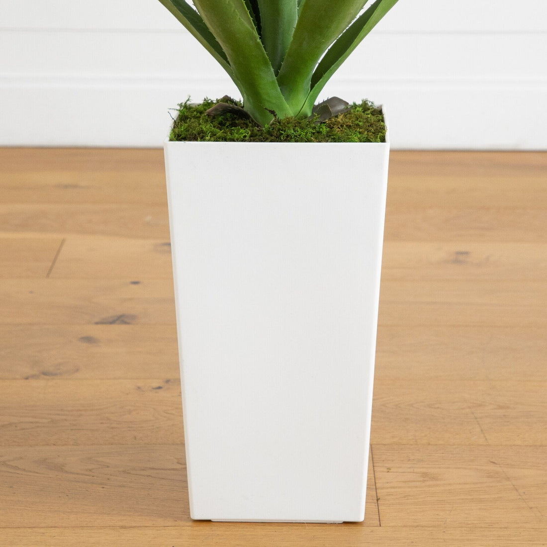 tall white plant pot indoor 37" UV Resistant Artificial Agave Plant in White Tower Planter (Indoor –  Nearly Natural