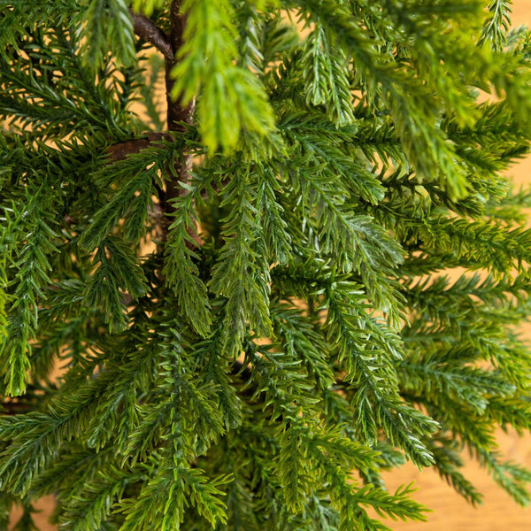 38” Artificial Real Touch "Natural Look" Norfolk Island Pine in Tin Planter