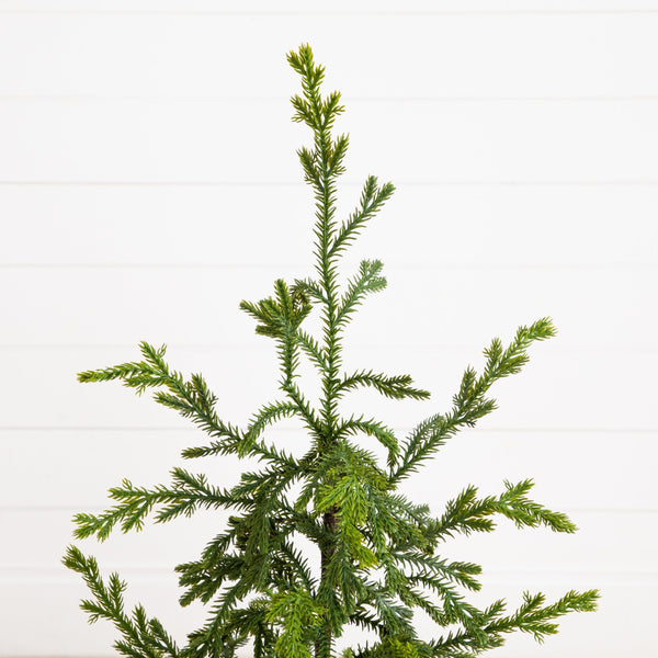38” Artificial Real Touch "Natural Look" Norfolk Island Pine in Tin Planter