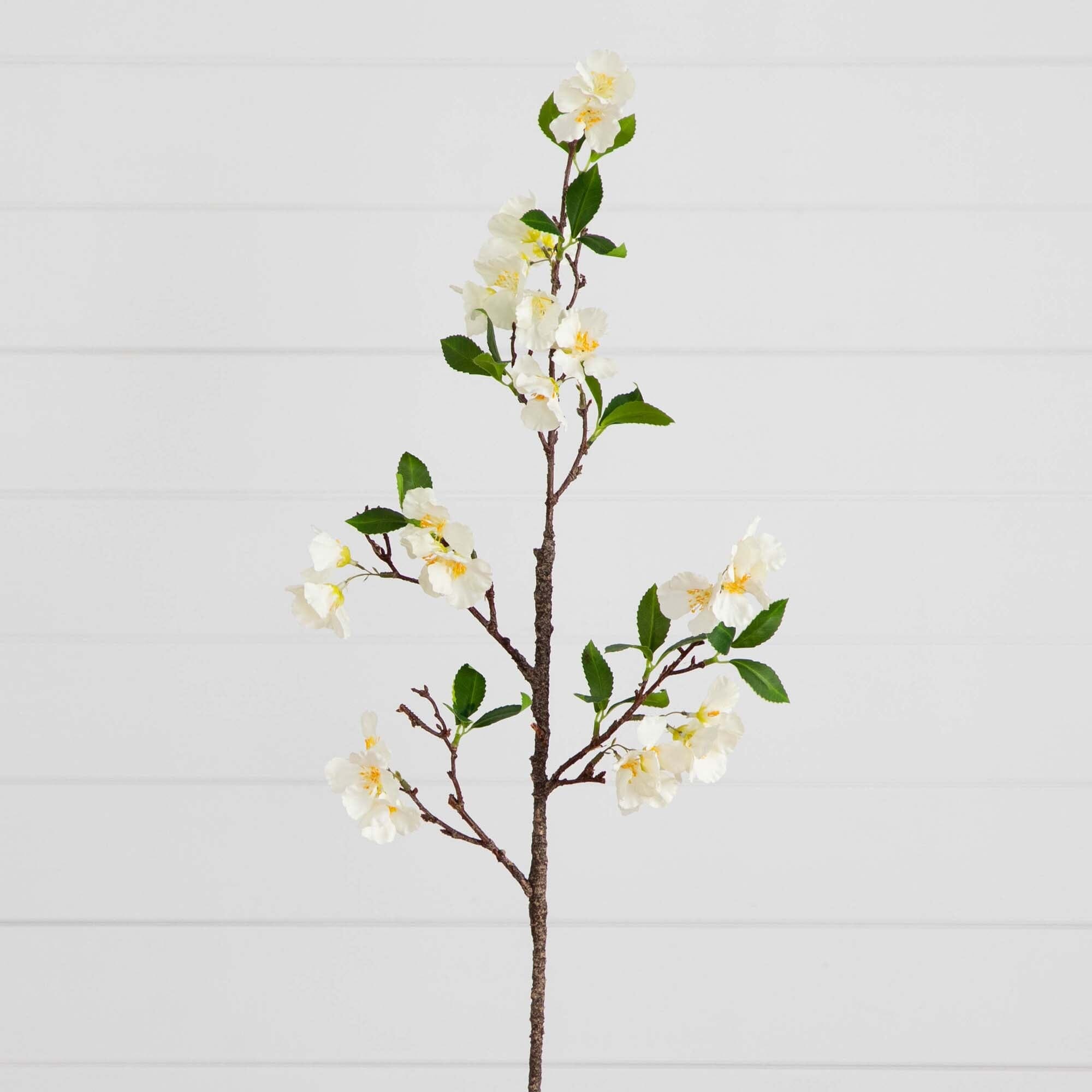 38 Artificial White Blossom Flower Stems Set of 3 Nearly Natural
