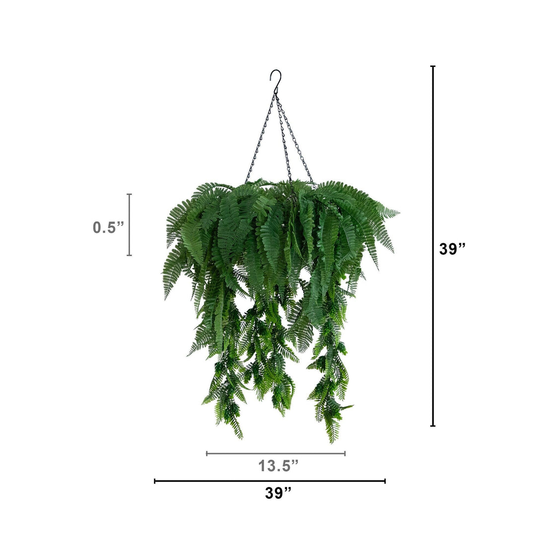 planting hanging ferns 39” UV Resistant Artificial Mixed Ferns Plant in Hanging Ring (Indoor/ – Nearly Natural