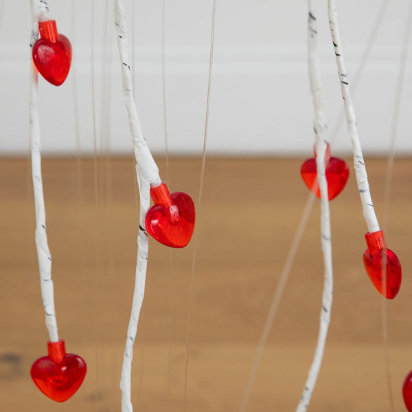 3' Pre-Lit Artificial Valentine's Day Willow Tree with 40 Heart Shaped LED Lights