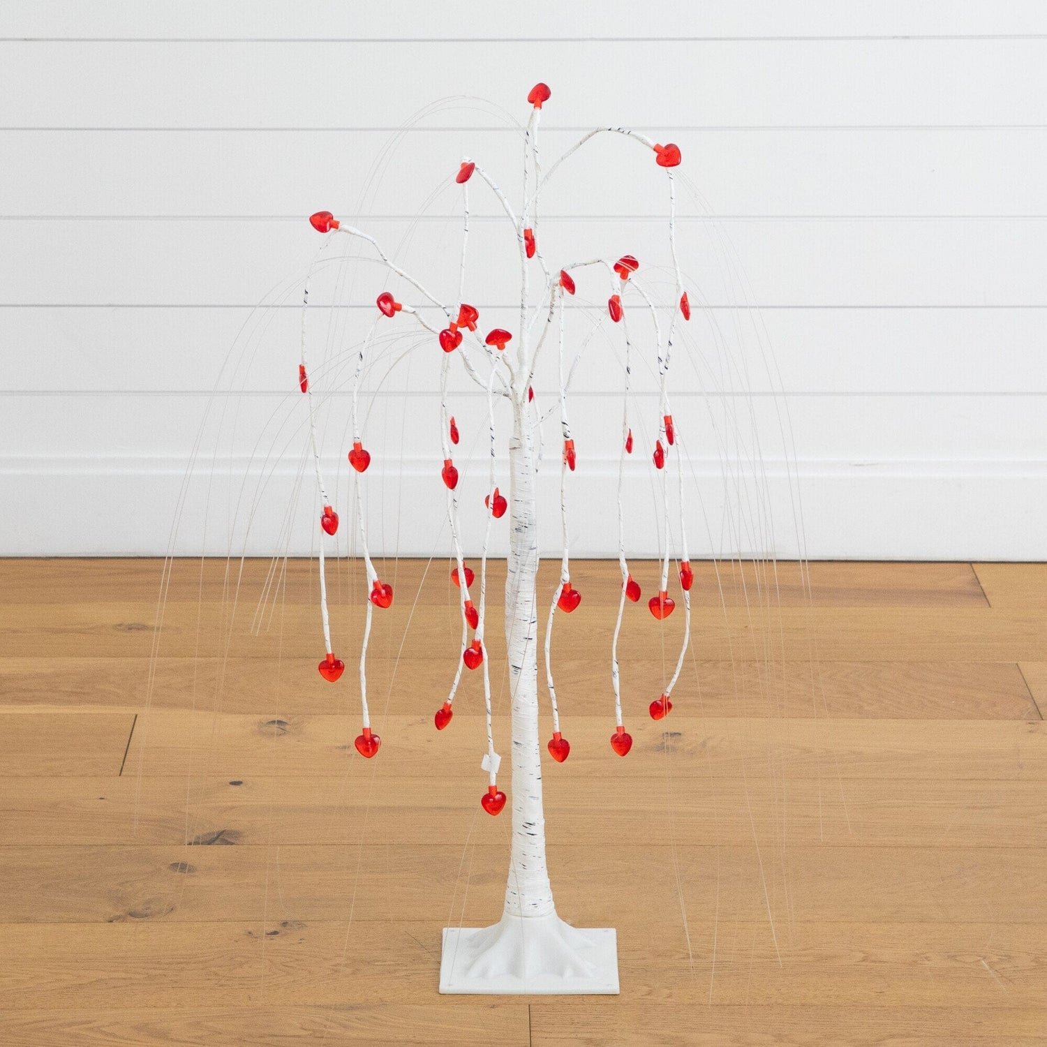 3' Pre-Lit Artificial Valentine's Day Willow Tree with 40 Heart Shaped LED Lights