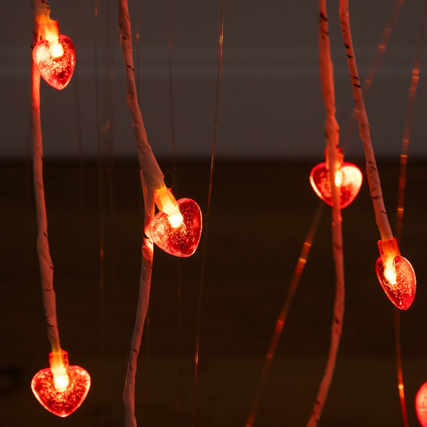 3' Pre-Lit Artificial Valentine's Day Willow Tree with 40 Heart Shaped LED Lights