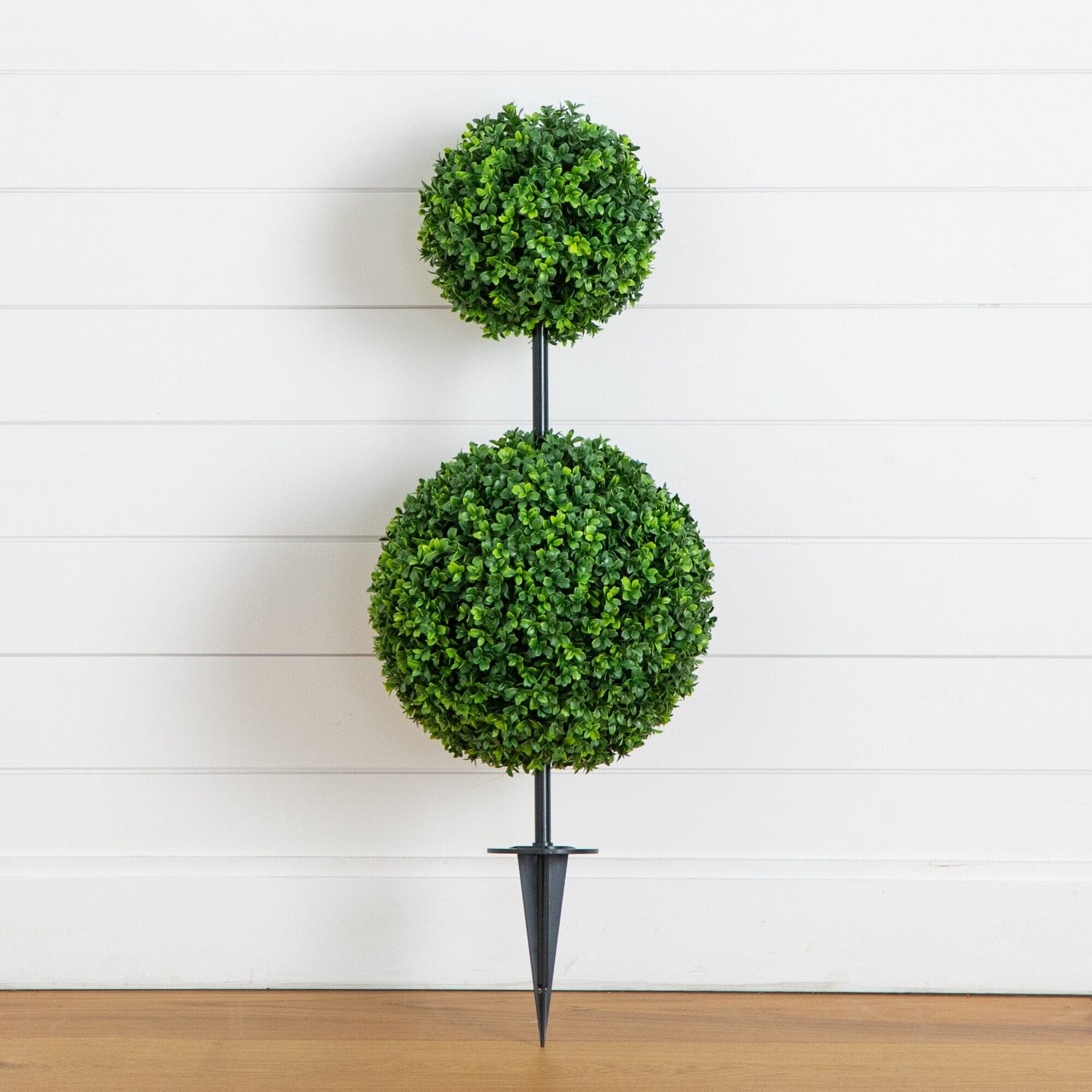 3' UV Resistant Artificial Boxwood Topiary with Integrated Ground Stake (Indoor/Outdoor)