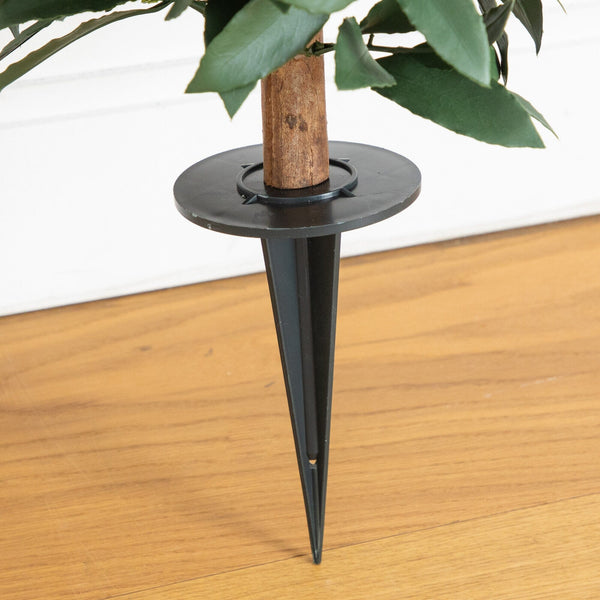 3' UV Resistant Artificial Laurel Plant with Integrated Ground Stake (Indoor/Outdoor)