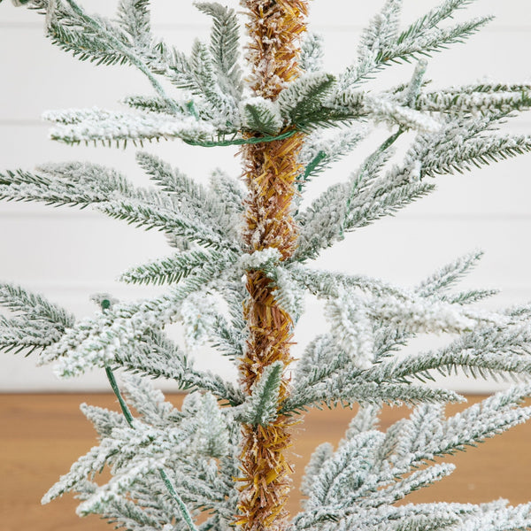3’Pre-Lit Artificial Flocked Woodland Fir Christmas Tree with 20 Warm White LED Lights