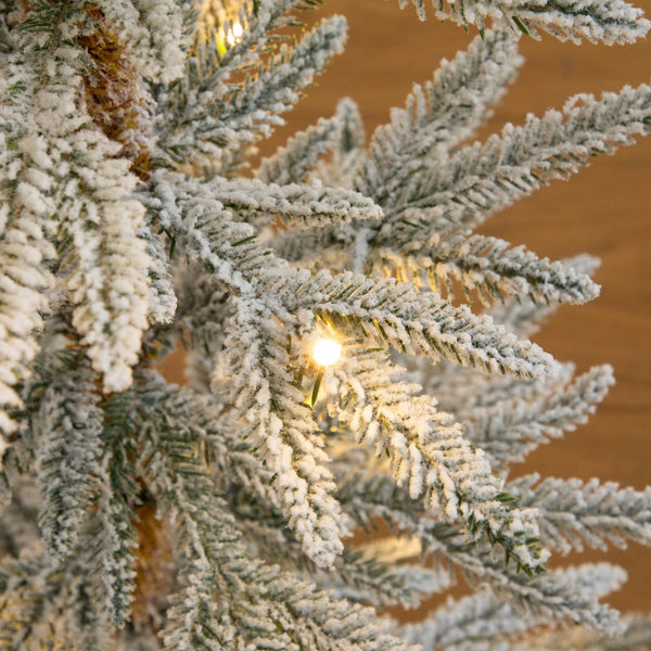 3’Pre-Lit Artificial Flocked Woodland Fir Christmas Tree with 20 Warm White LED Lights