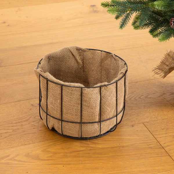 4' Artificial Balsam Fir Christmas Tree with Pine Cones in Jute Wire Planter