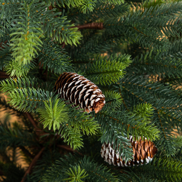 4' Artificial Balsam Fir Christmas Tree with Pine Cones in Jute Wire Planter