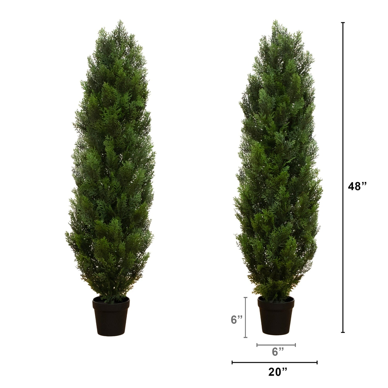 4’ Artificial Cedar Tree UV Resistant (Indoor/Outdoor) - Set of 2