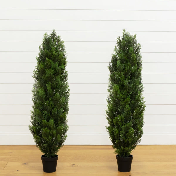 4’ Artificial Cedar Tree UV Resistant (Indoor/Outdoor) - Set of 2