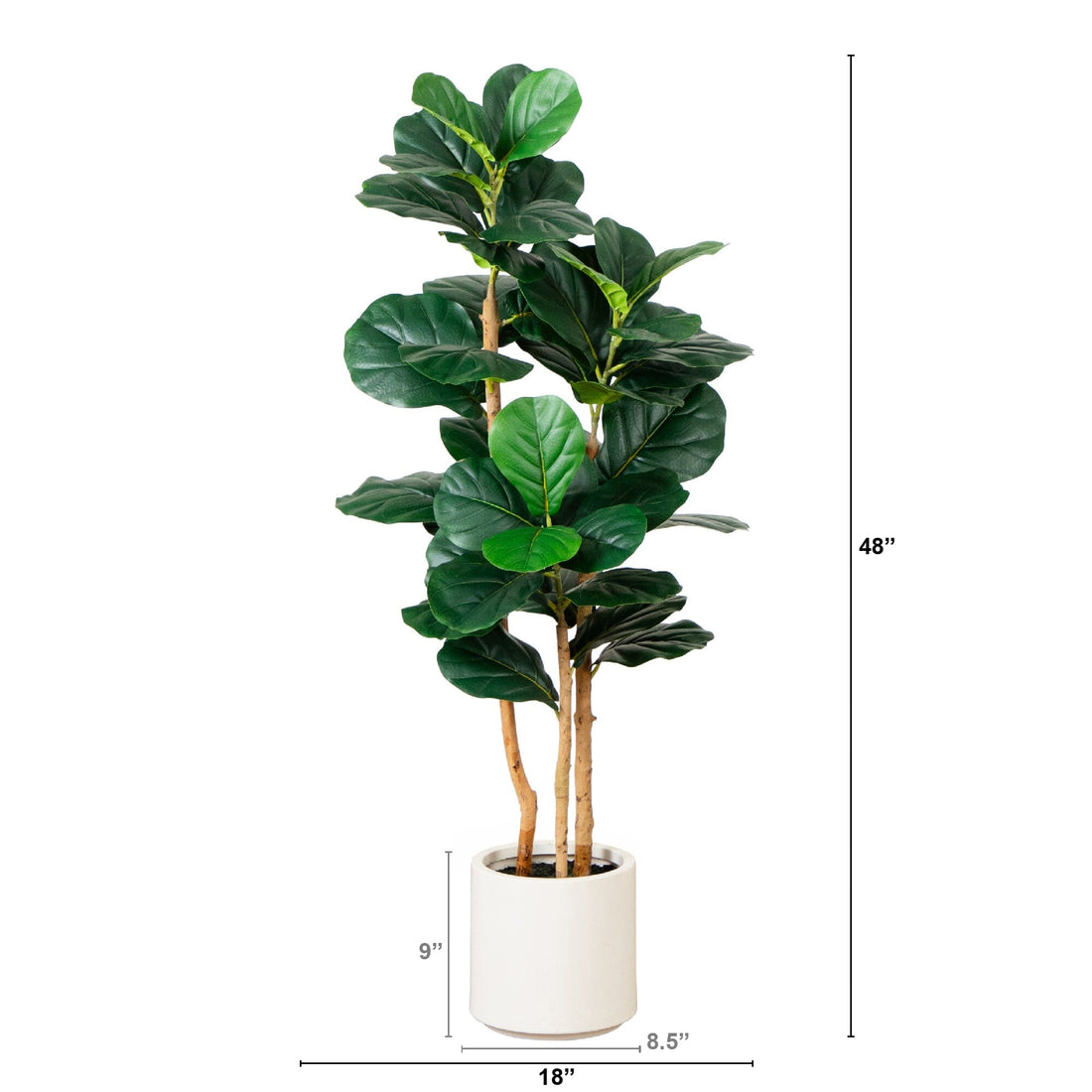 large fake fiddle leaf fig tree 4' Artificial Fiddle Leaf Tree in Decorative White Planter