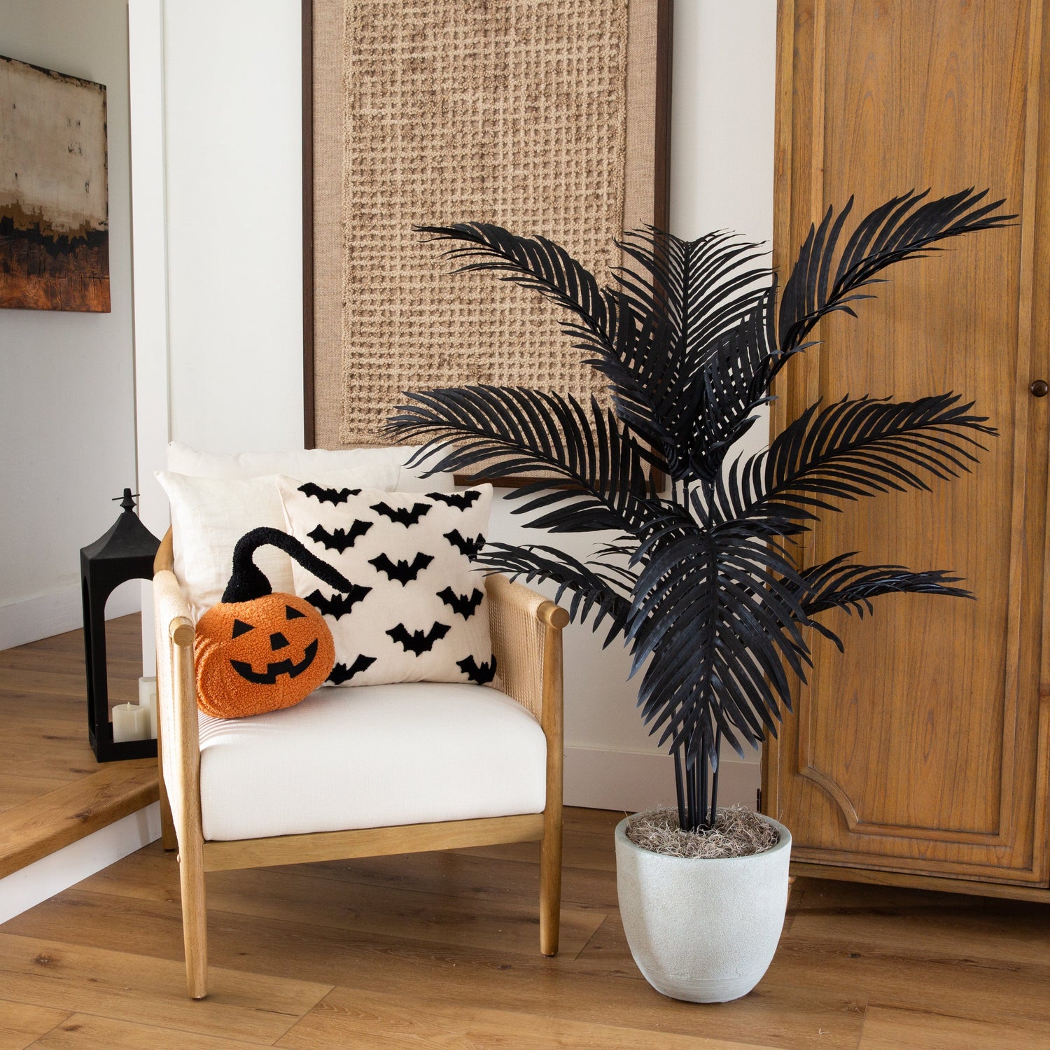 4' Artificial Halloween Black Paradise Palm Tree