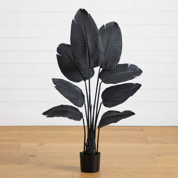 4' Artificial Halloween Black Travelers Palm Tree