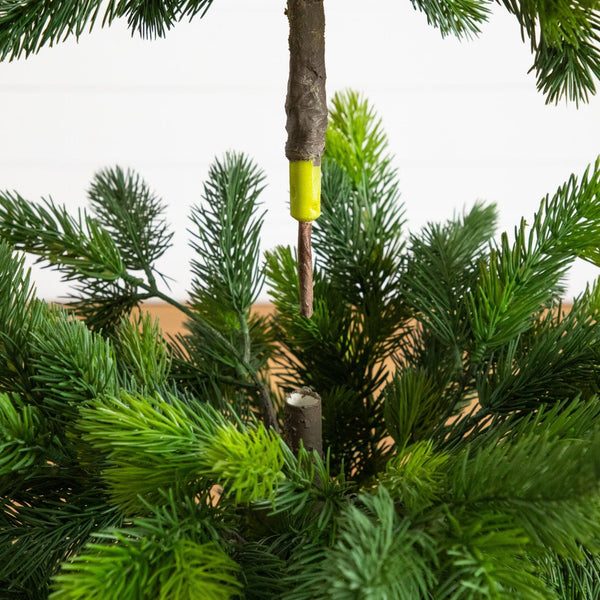 4' Artificial Real Touch Christmas Spruce Pine in White Decorative Planter
