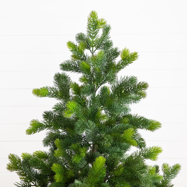 4' Artificial Real Touch Christmas Spruce Pine in White Decorative Planter