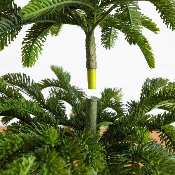 4' Artificial Real Touch Fir Christmas Tree in White Decorative Planter