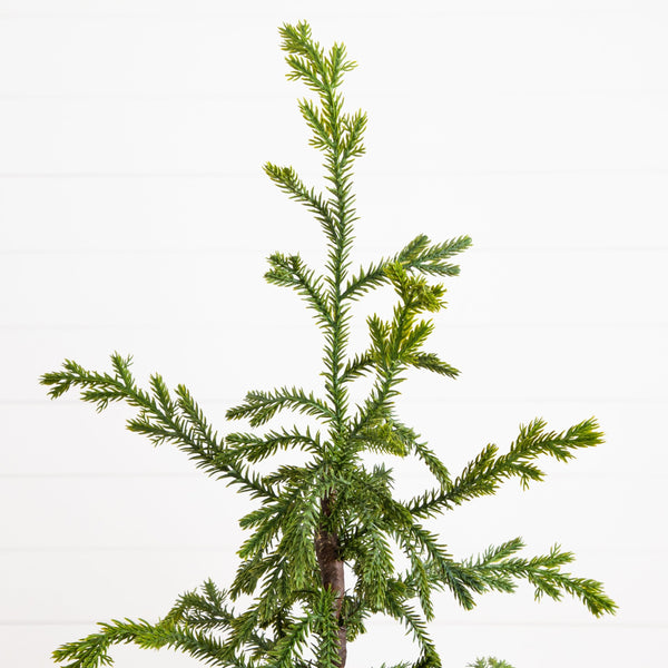 4' Artificial Real Touch "Natural Look" Norfolk Island Pine in Tin Planter