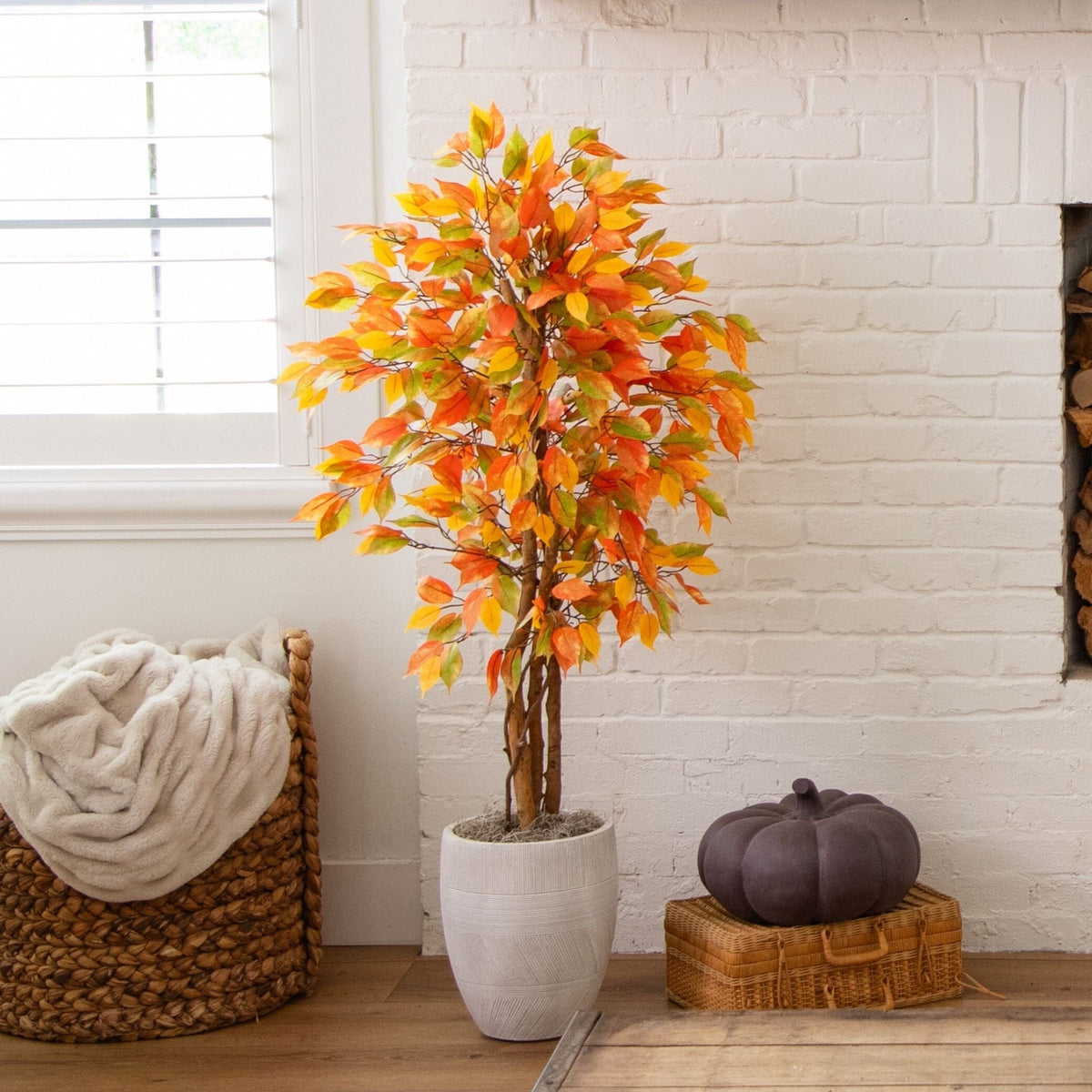4’ Autumn Ficus Artificial Fall Tree