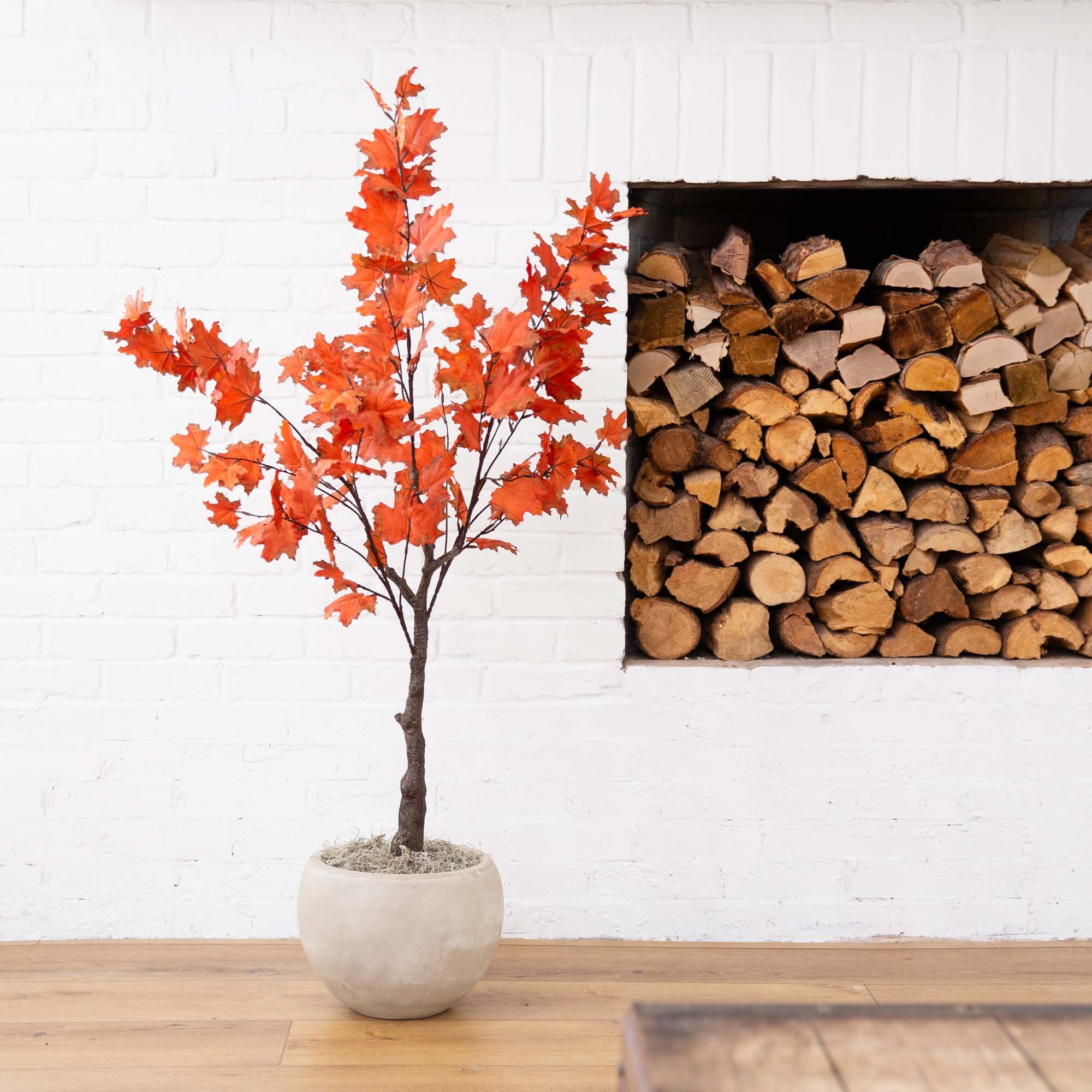 4' Autumn Rustic Maple Artificial Fall Tree | Nearly Natural