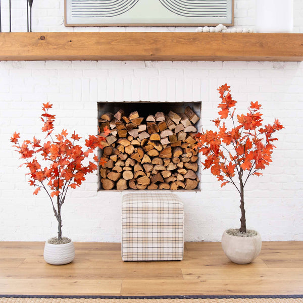 4' Autumn Rustic Maple Artificial Fall Tree | Nearly Natural