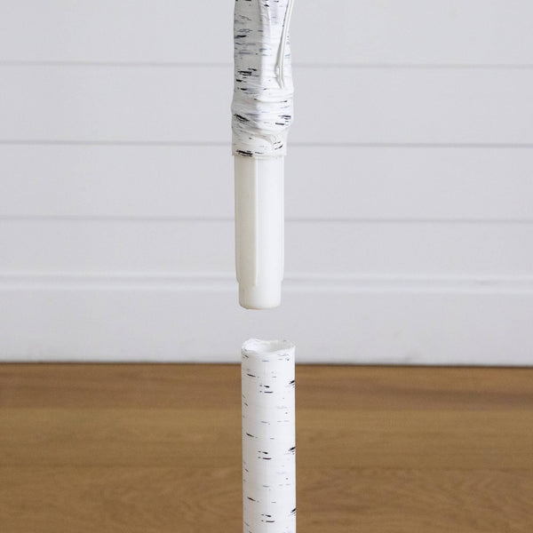 4' 6' 8' Pre-Lit Artificial White Birch Trees with LED Lights - Set of 3