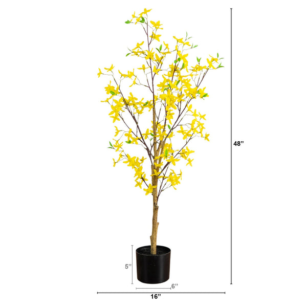 4' Artificial Forsythia Tree