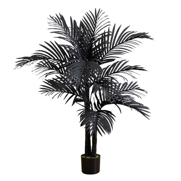 4' Artificial Halloween Black Golden Cane Tree