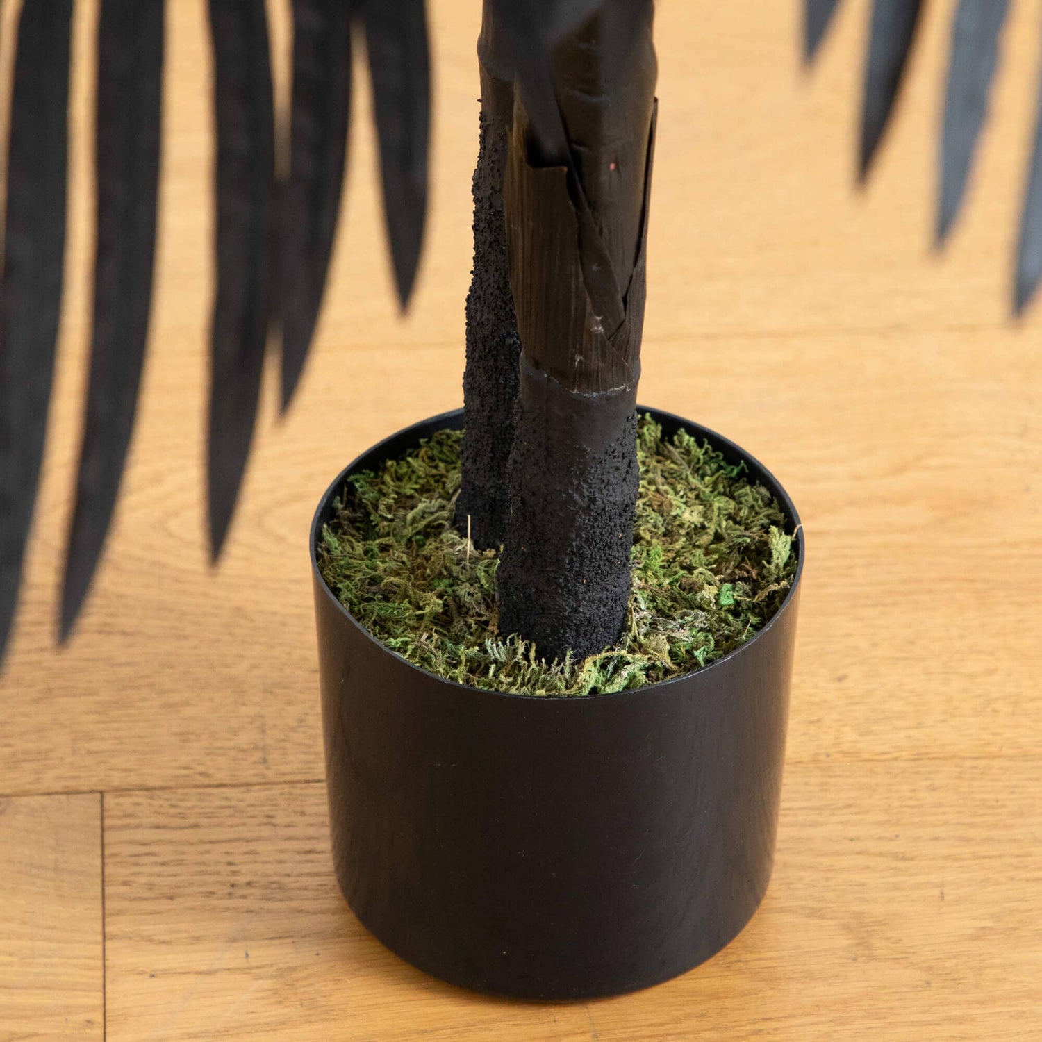4' Artificial Halloween Black Golden Cane Tree