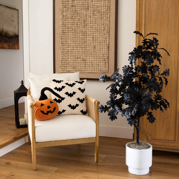 4' Artificial Halloween Black Oak Tree