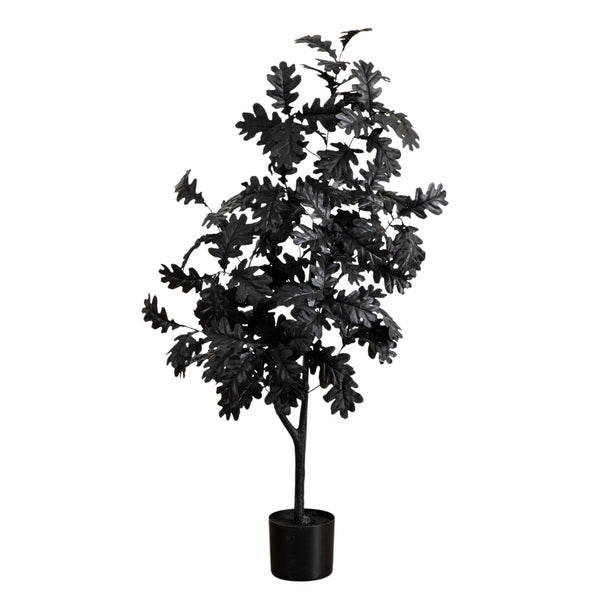 4' Artificial Halloween Black Oak Tree