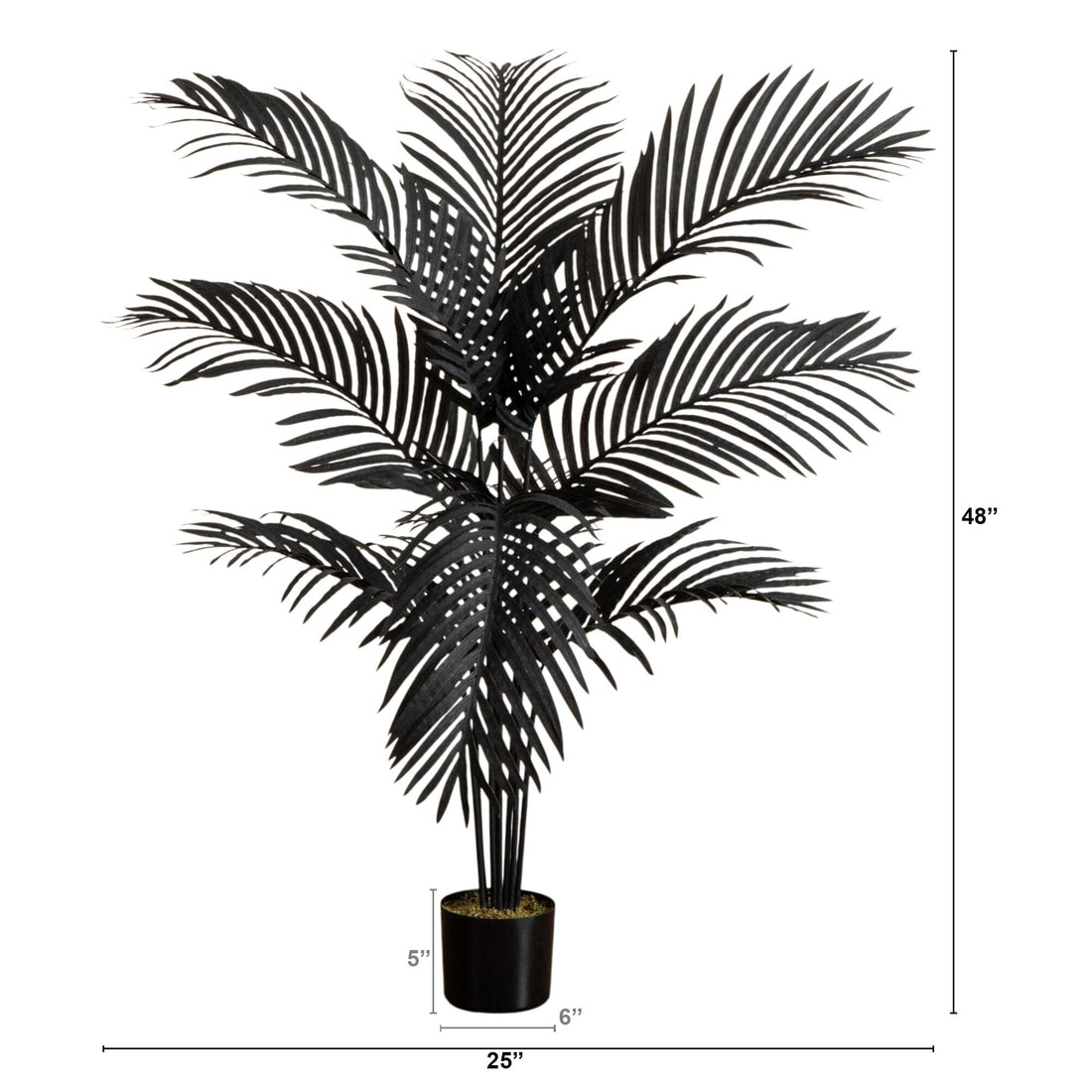Nearly Natural 4 ft. Artificial Halloween Black Paradise Palm Tree