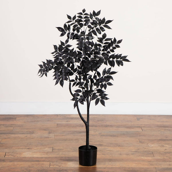 4' Artificial Halloween Black Sumac Tree