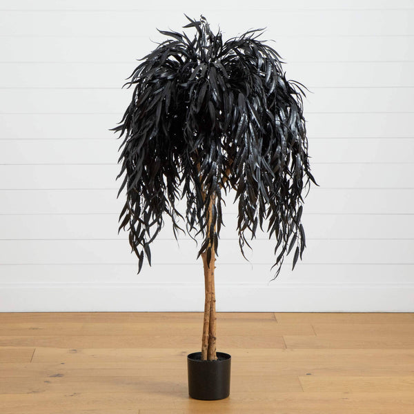 4' Artificial Halloween Black Willow Tree