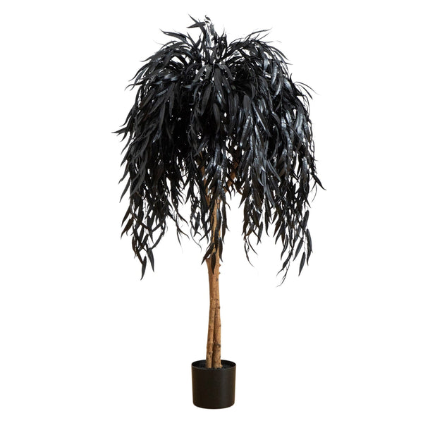 4' Artificial Halloween Black Willow Tree