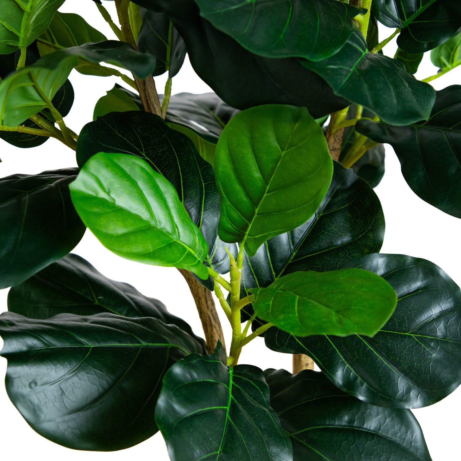 4' Artificial Lush Fiddle Leaf Tree in Decorative White Planter