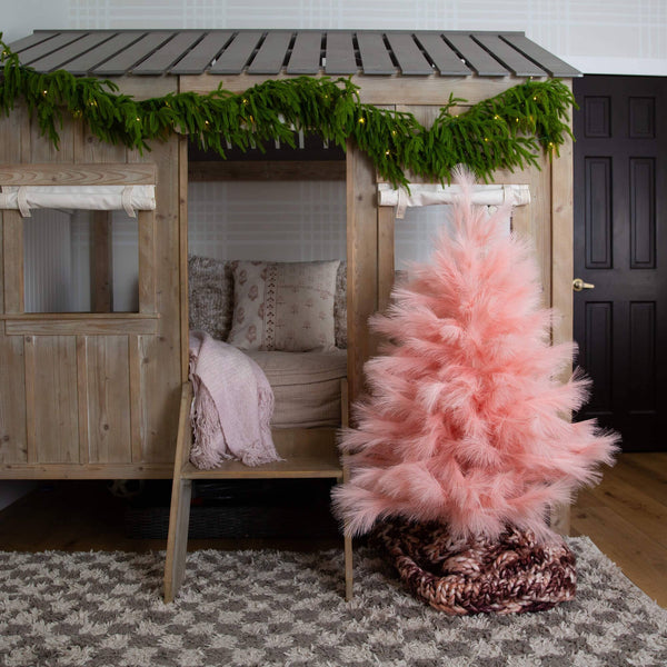 4' Artificial Pink Pampas Grass Christmas Tree