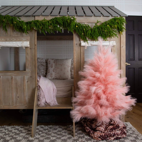 4' Artificial Pink Pampas Grass Christmas Tree