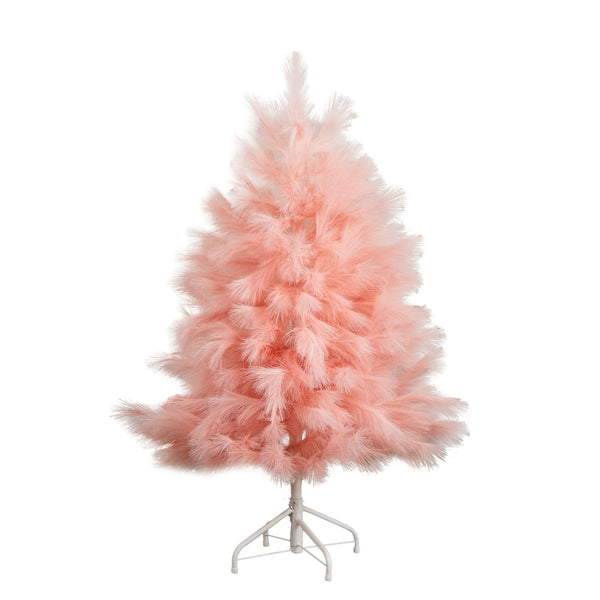4' Artificial Pink Pampas Grass Christmas Tree