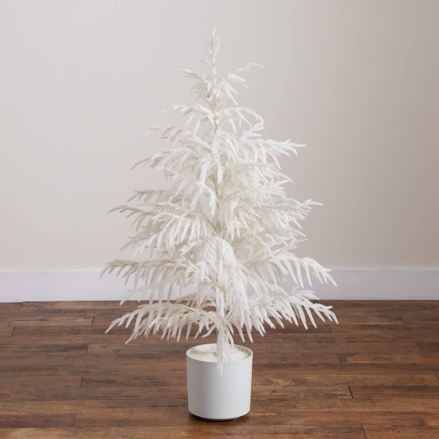 4' Artificial Real Touch White Norfolk Island Pine Christmas Tree with Natural Look