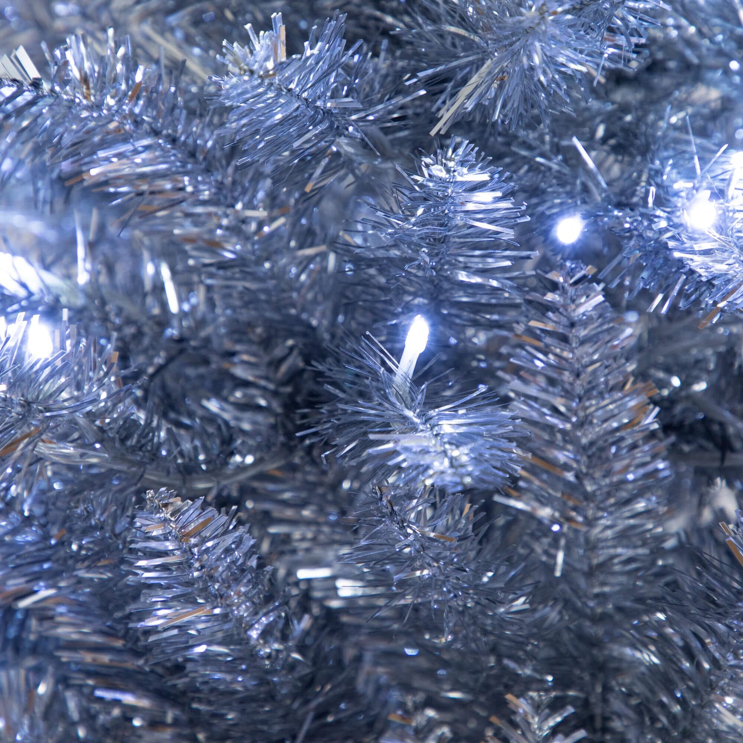4' Artificial Silver Christmas Tree with 130 Cool White LED Lights