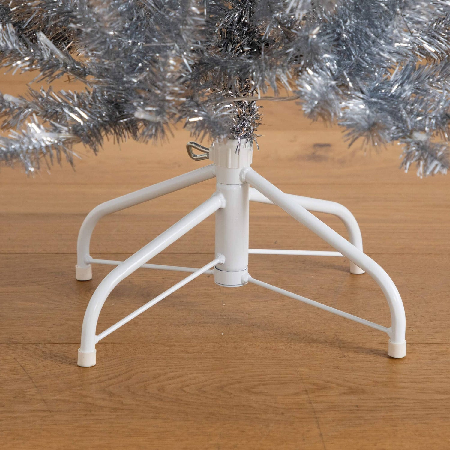 4' Artificial Silver Christmas Tree with 130 Cool White LED Lights