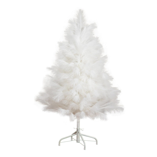 4' Artificial White Pampas Grass Christmas Tree