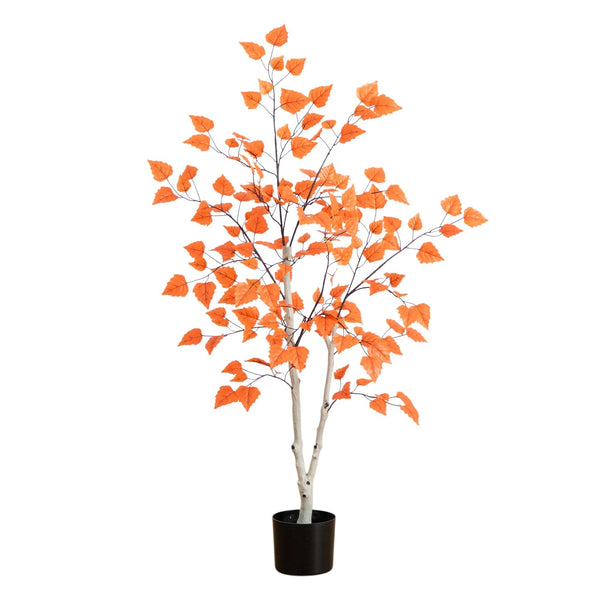 4' Autumn Paper Birch Artificial Fall Tree