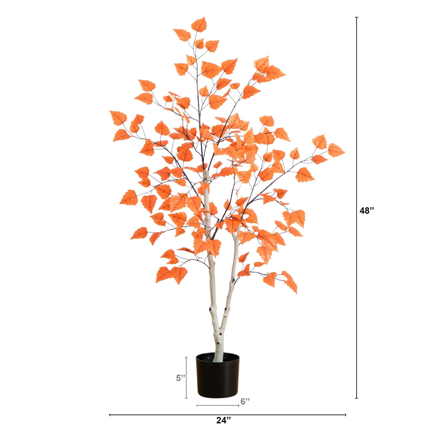 4' Autumn Paper Birch Artificial Fall Tree