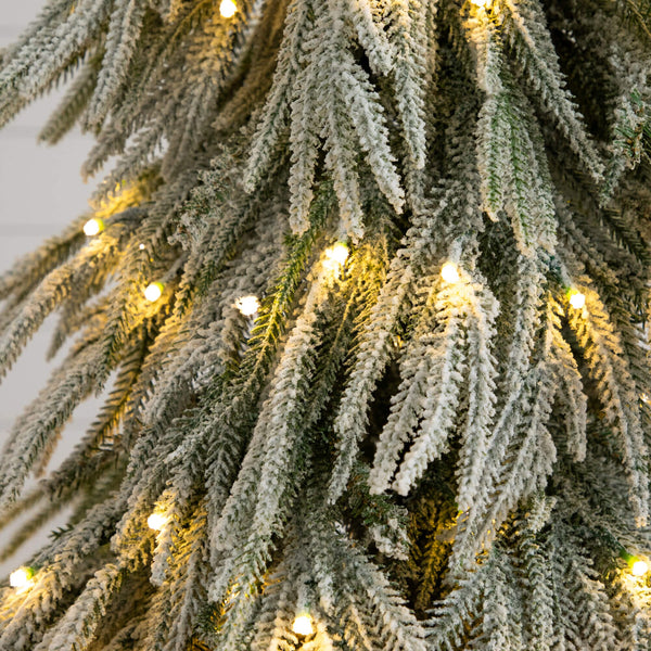 4' Flocked Down Swept Artificial Christmas Tree with 110 LED Lights