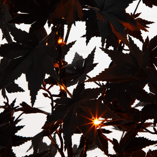 4' Pre-Lit Artificial Halloween Black Maple Tree with 180 Orange & Purple LED Lights