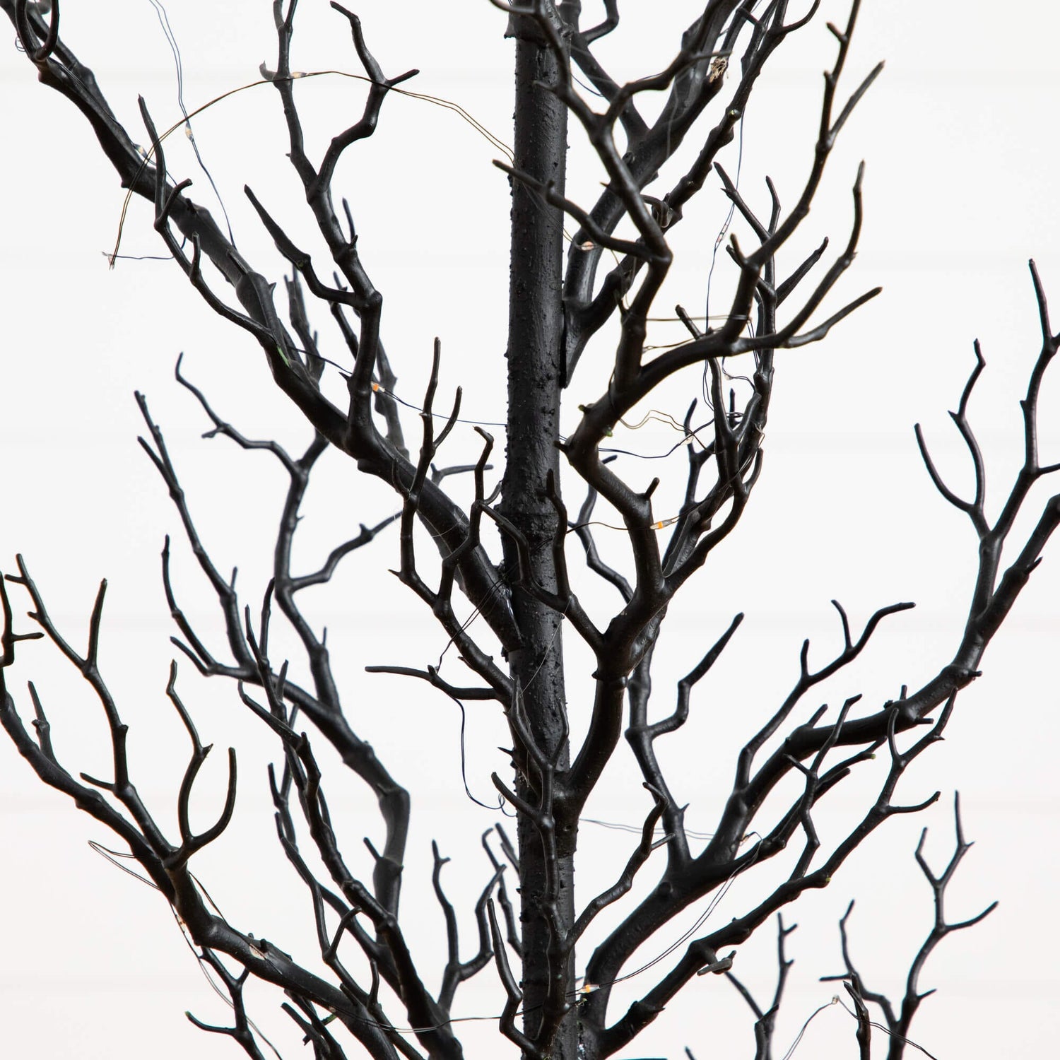 4' Pre-Lit Artificial Halloween Black Spooky Twig Tree with 160 Orange & Purple Copper Wire String LED Lights